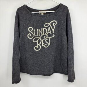 Idyllwind Grey Wide Sleeve Sunday Best Long Sleeved Pullover Shirt Size Medium